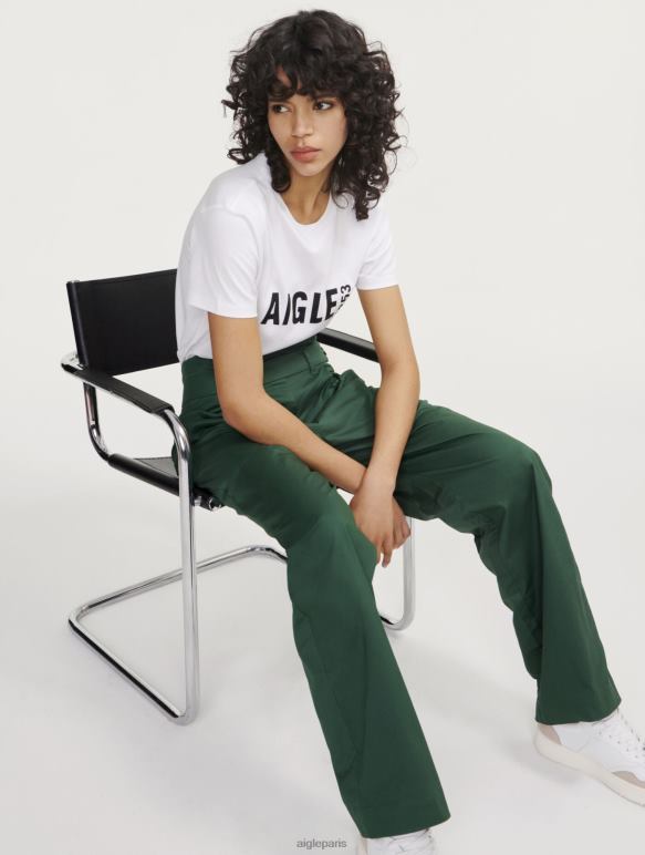 femmes botanique Aigle pantalon large en sergé de coton vêtements 2F486453