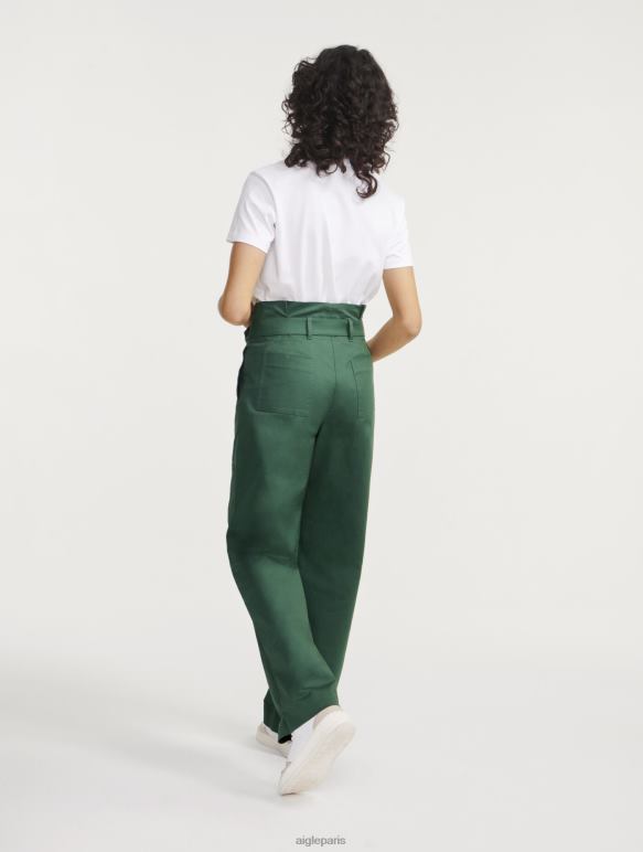 femmes botanique Aigle pantalon large en sergé de coton vêtements 2F486453