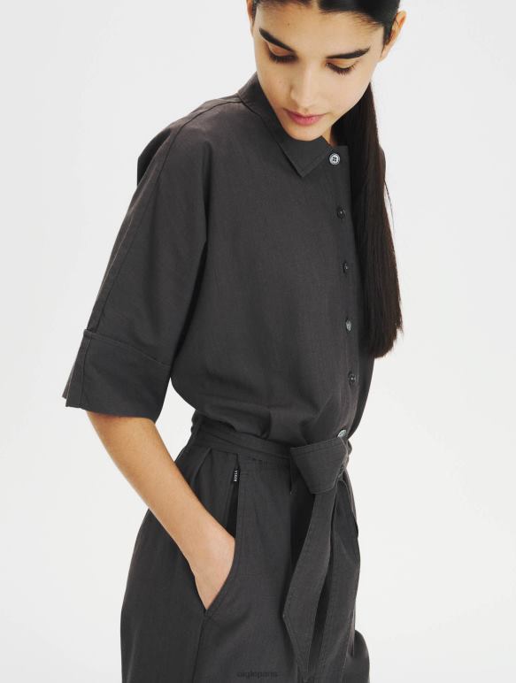 femmes charbon Aigle combinaison en coton et tencel vêtements 2F486636