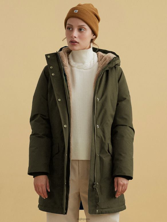 femmes kaki Aigle parka en duvet très chaude et gore-tex vêtements 2F486713
