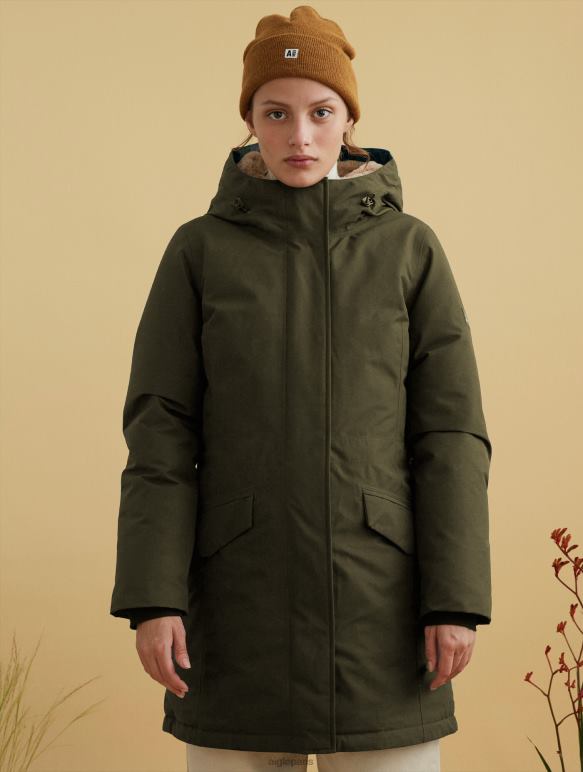 femmes kaki Aigle parka en duvet très chaude et gore-tex vêtements 2F486713