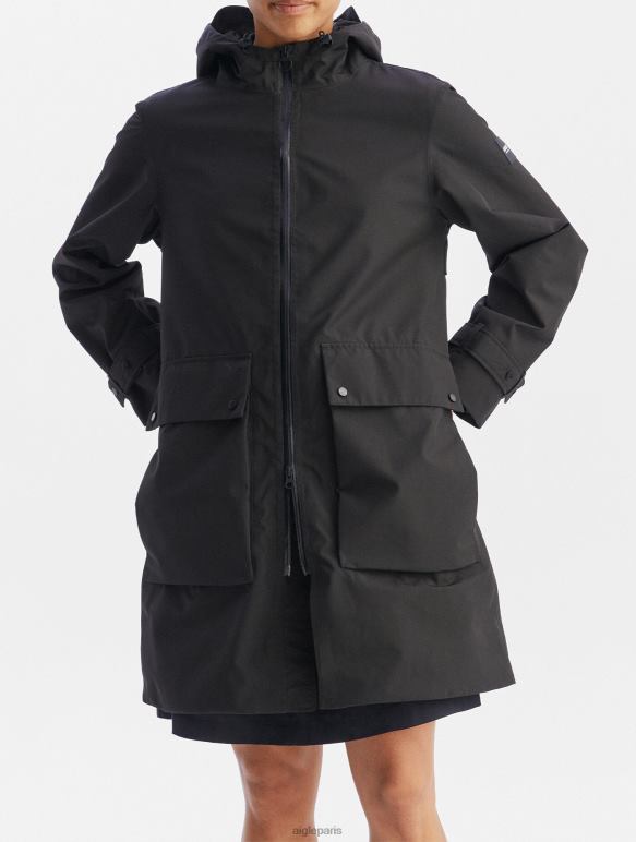 femmes noir Aigle parka longue en gore-tex vêtements 2F486427
