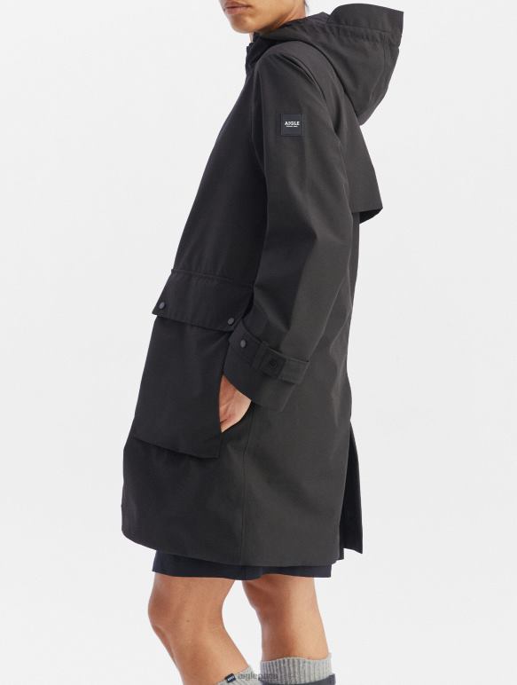 femmes noir Aigle parka longue en gore-tex vêtements 2F486427