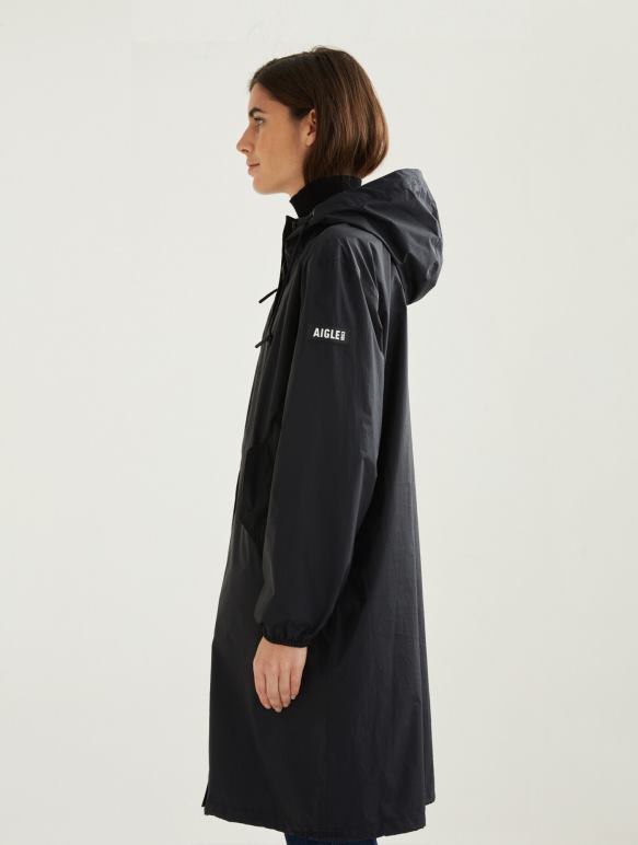 femmes noir Aigle parka mtd à capuche longue vêtements 2F486481