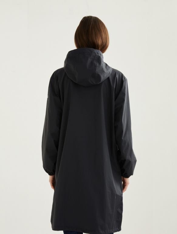 femmes noir Aigle parka mtd à capuche longue vêtements 2F486481