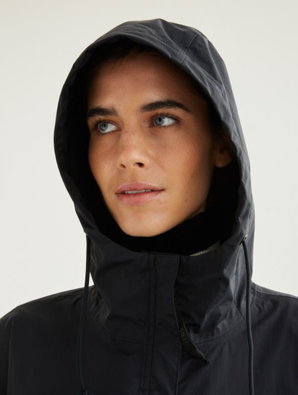 femmes noir Aigle parka mtd à capuche longue vêtements 2F486481