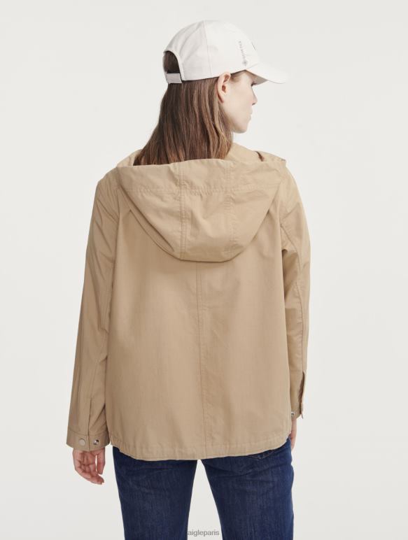 femmes osier je Aigle parka courte à capuche gros grain vêtements 2F486477