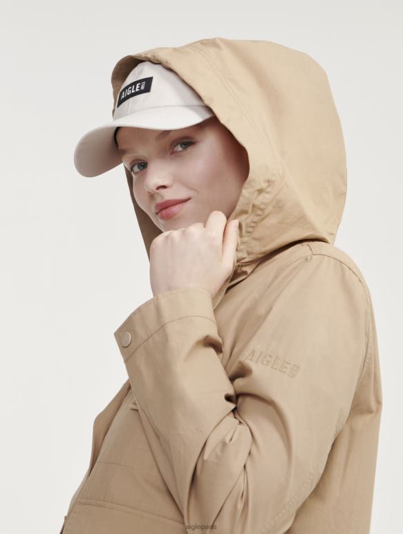 femmes osier je Aigle parka courte à capuche gros grain vêtements 2F486477