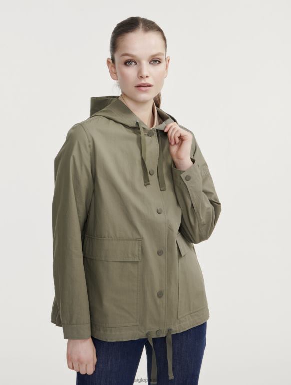 femmes taillis je Aigle parka courte à capuche gros grain vêtements 2F486487