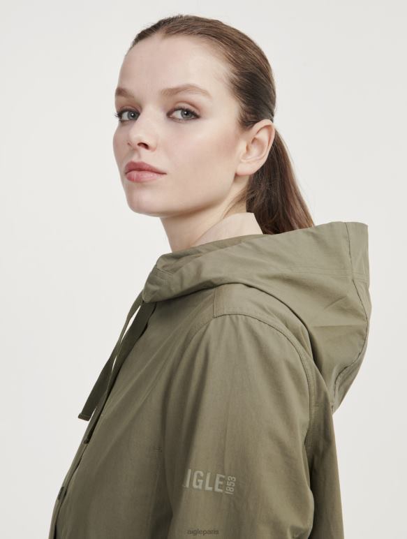 femmes taillis je Aigle parka courte à capuche gros grain vêtements 2F486487