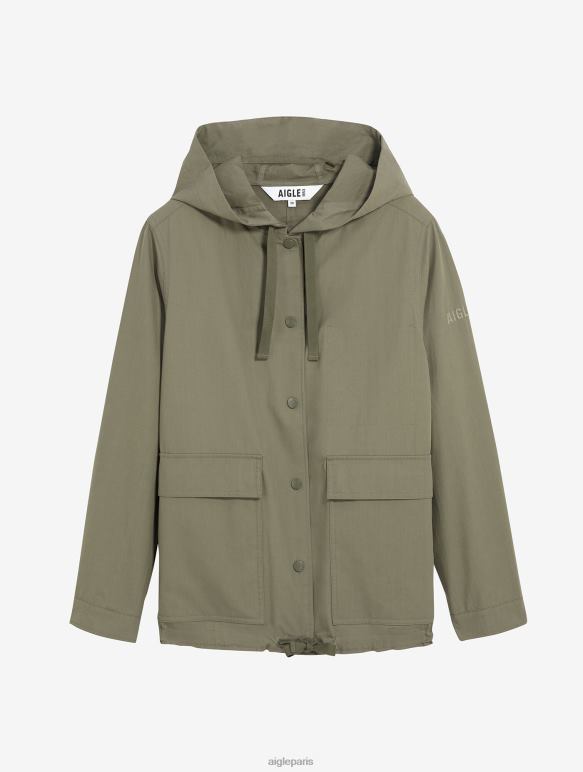 femmes taillis je Aigle parka courte à capuche gros grain vêtements 2F486487