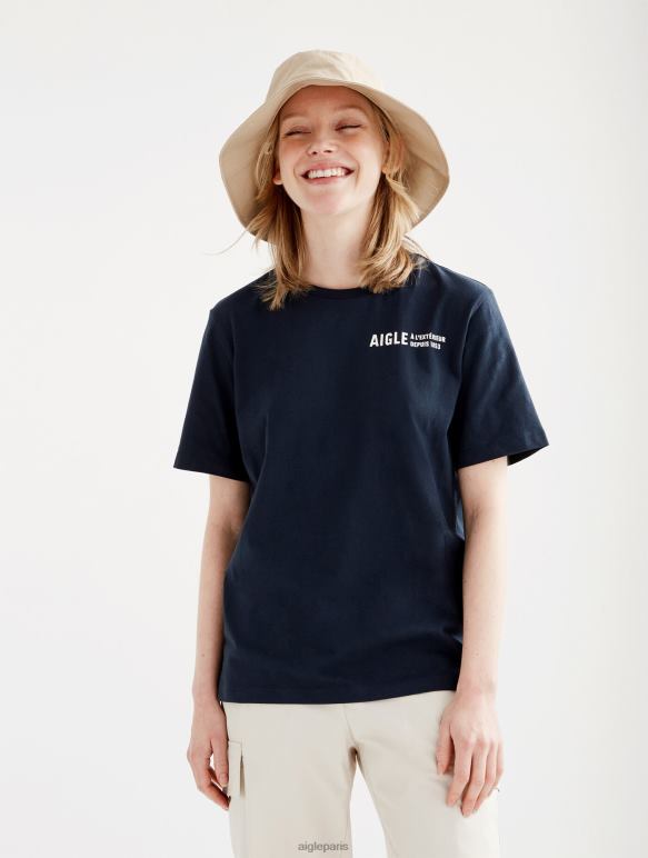 femmes Empire Aigle t-shirt à col rond en coton biologique vêtements 2F486571