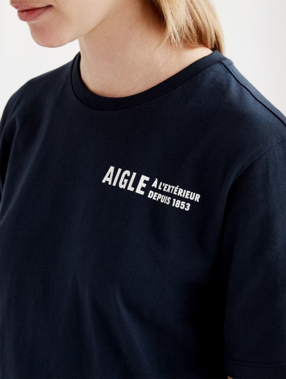 femmes Empire Aigle t-shirt à col rond en coton biologique vêtements 2F486571