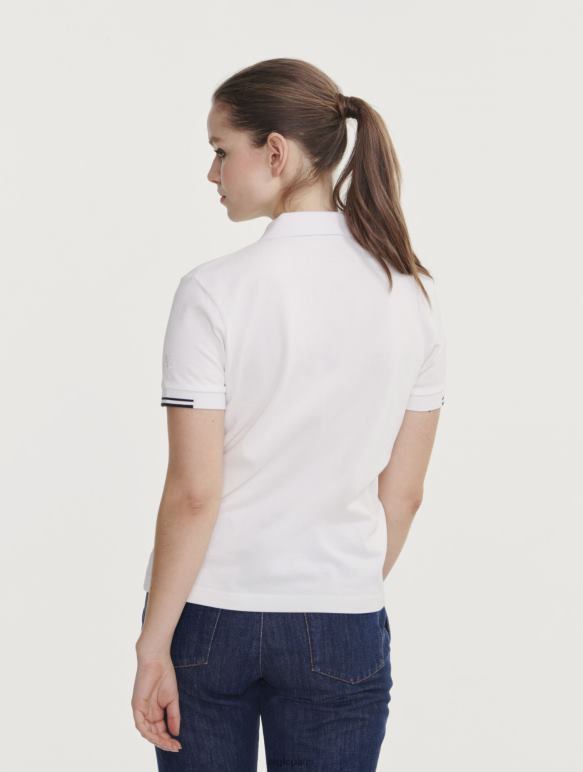 femmes blanc Aigle polo en piqué à manches courtes vêtements 2F486489