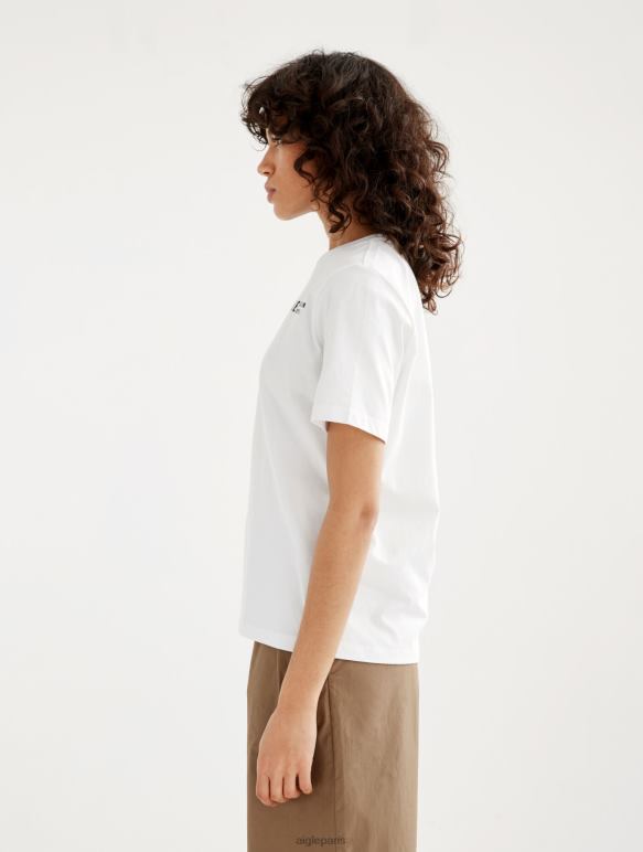 femmes blanc Aigle t-shirt à col rond en coton biologique vêtements 2F486588