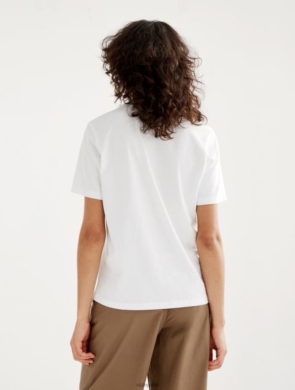 femmes blanc Aigle t-shirt à col rond en coton biologique vêtements 2F486588