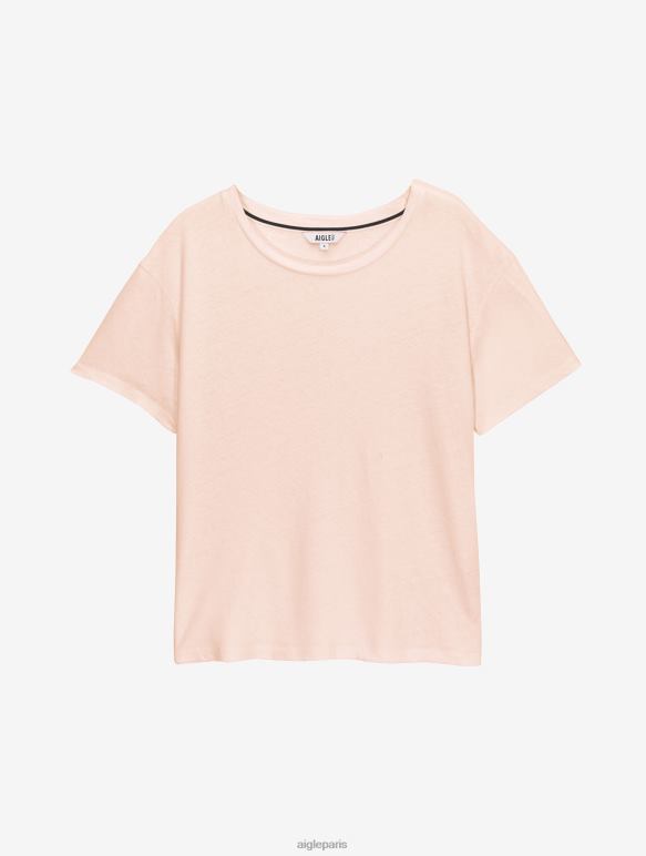 femmes cérisier Aigle t-shirt à manches courtes en lin mélangé vêtements 2F486685