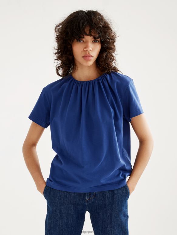 femmes encrebleu Aigle t-shirt à manches courtes avec encolure froncée vêtements 2F486573