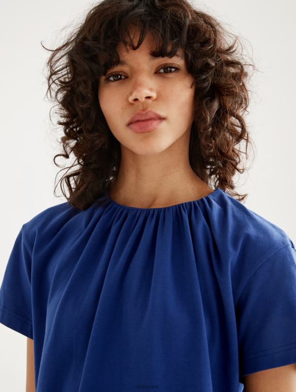 femmes encrebleu Aigle t-shirt à manches courtes avec encolure froncée vêtements 2F486573