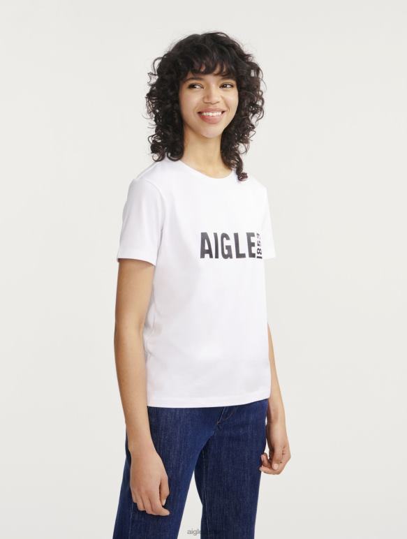 femmes lait Aigle t-shirt imprimé à manches courtes en pyratex vêtements 2F486699