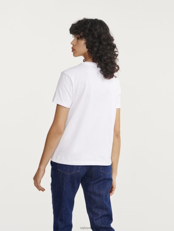 femmes lait Aigle t-shirt imprimé à manches courtes en pyratex vêtements 2F486699