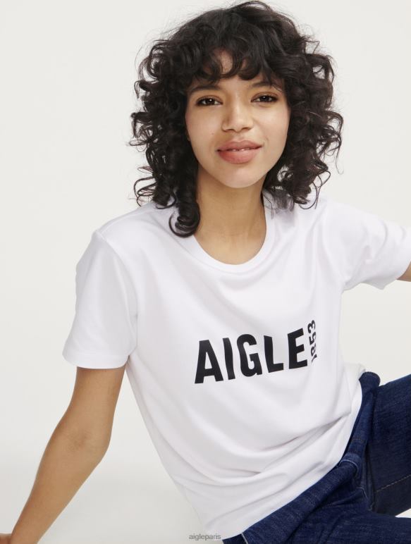 femmes lait Aigle t-shirt imprimé à manches courtes en pyratex vêtements 2F486699