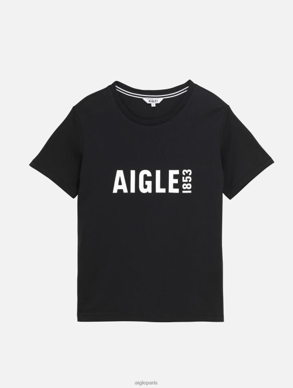 femmes noir Aigle t-shirt imprimé à manches courtes en pyratex vêtements 2F486582