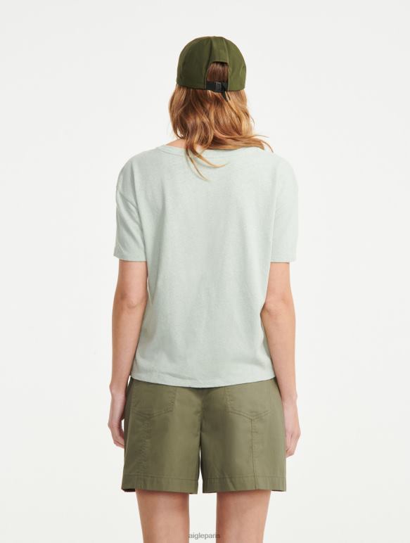 femmes réséda Aigle t-shirt à manches courtes en lin mélangé vêtements 2F486686