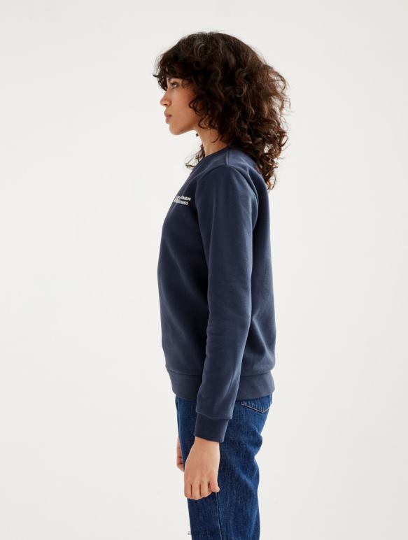 femmes Empire Aigle sweat-shirt à col rond brossé avec imprimé sur la poitrine vêtements 2F486545