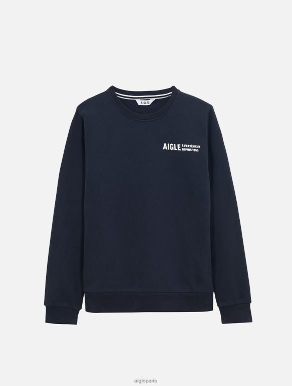 femmes Empire Aigle sweat-shirt à col rond brossé avec imprimé sur la poitrine vêtements 2F486545