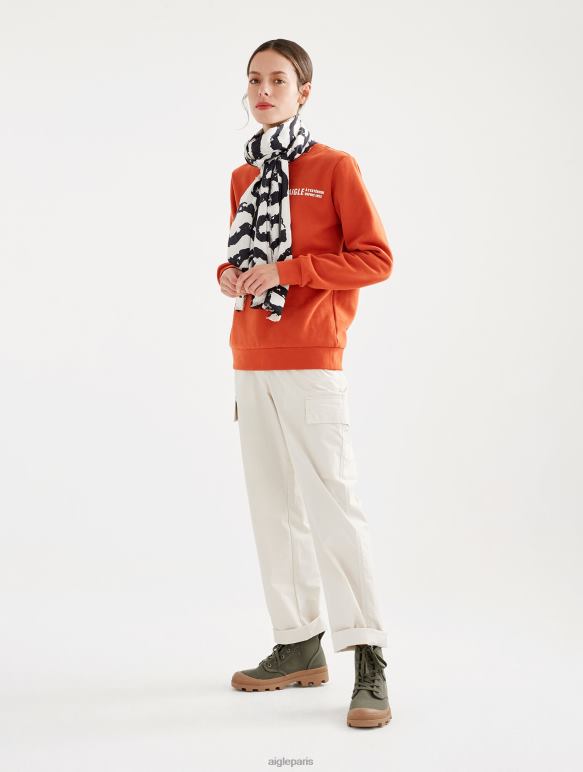 femmes goji Aigle sweat-shirt à col rond brossé avec imprimé sur la poitrine vêtements 2F486539