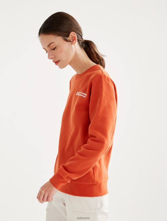 femmes goji Aigle sweat-shirt à col rond brossé avec imprimé sur la poitrine vêtements 2F486539