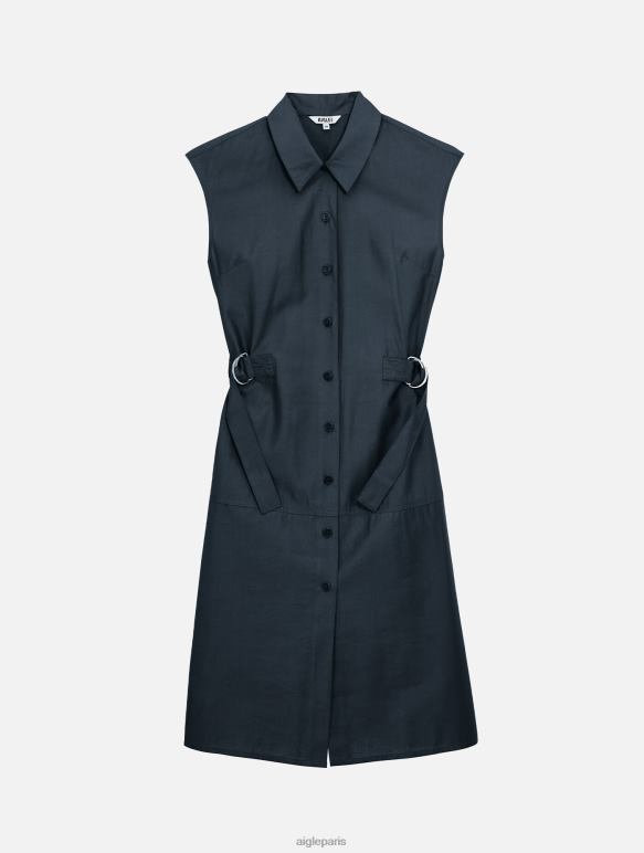 femmes Empire Aigle robe midi ajustée boutonnée vêtements 2F486536