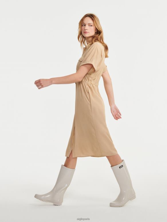 femmes osier Aigle robe-chemise à manches courtes vêtements 2F486687