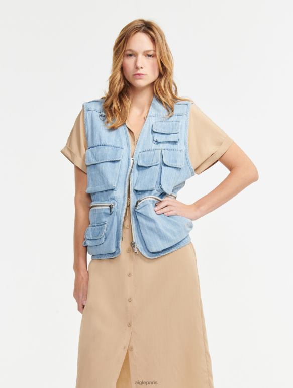 femmes osier Aigle robe-chemise à manches courtes vêtements 2F486687