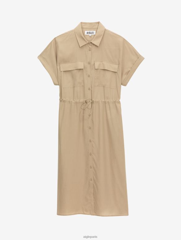 femmes osier Aigle robe-chemise à manches courtes vêtements 2F486687