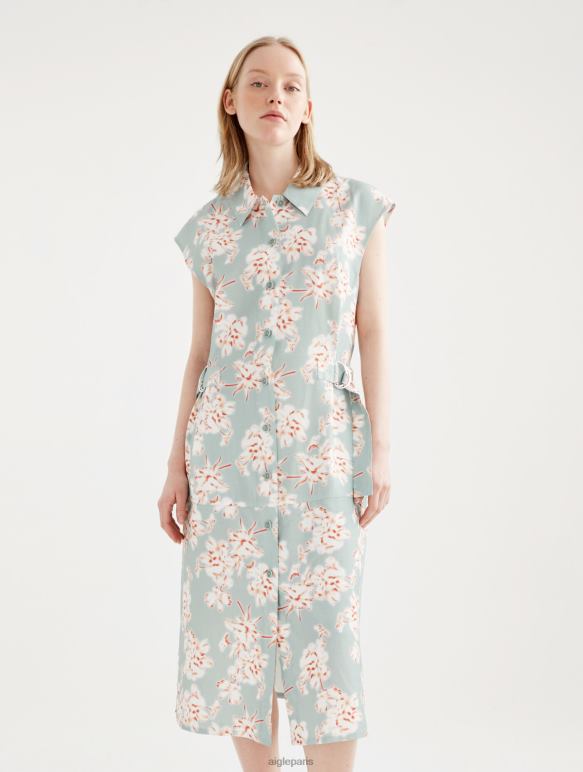 femmes réséda pr Aigle robe mi-longue boutonnée ajustée sur l'ensemble vêtements 2F486558