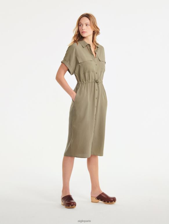 femmes taillis Aigle robe-chemise à manches courtes vêtements 2F486694