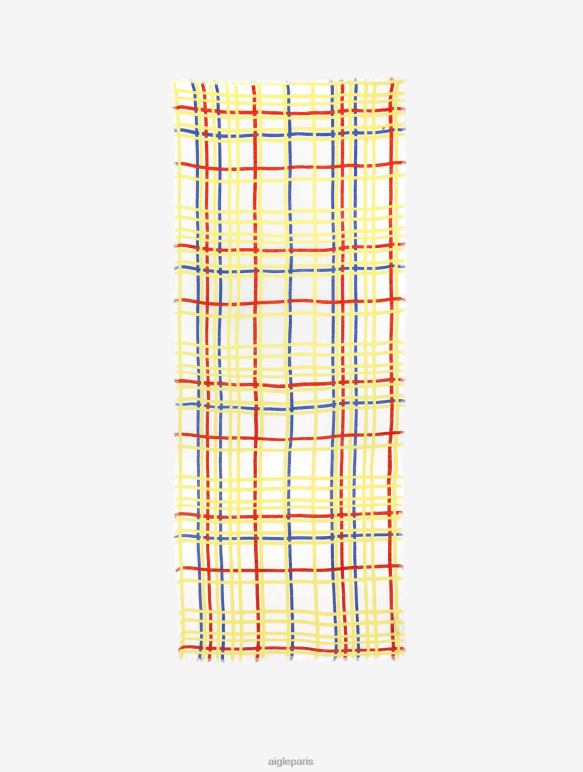 Hommes Mondrian Aigle x Centre Pompidou écharpe en lin imprimé accessoires 2F486366