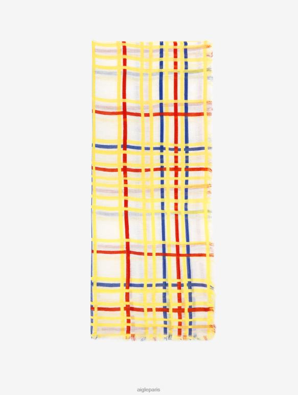 Hommes Mondrian Aigle x Centre Pompidou écharpe en lin imprimé accessoires 2F486366