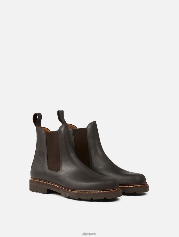 Hommes marron foncé Aigle Bottes en cuir bottes 2F486312