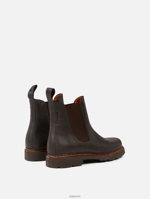 Hommes marron foncé Aigle Bottes en cuir bottes 2F486312
