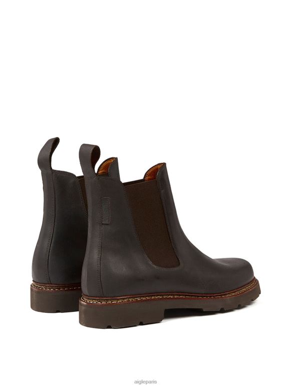 Hommes marron foncé Aigle Bottes en cuir bottes 2F486312