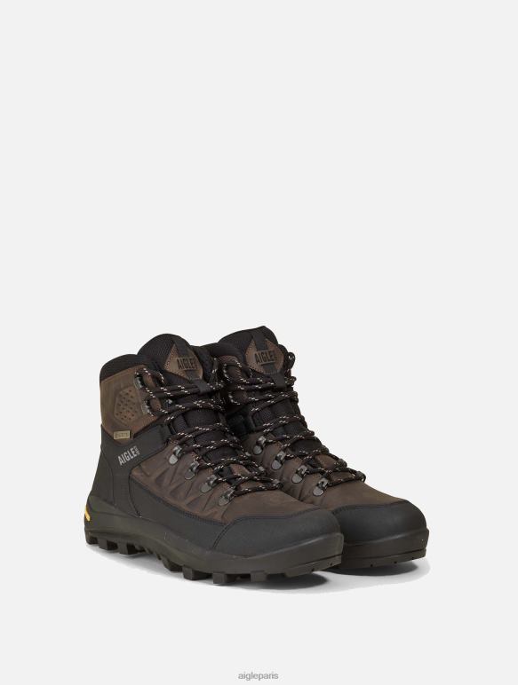 Hommes marron foncé Aigle botte de pluie haute performance à la cheville bottes 2F486269
