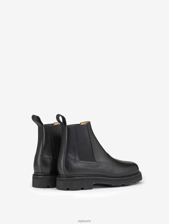 Hommes noir Aigle la bottine chelsea en cuir à coutures norvégiennes bottes 2F486307