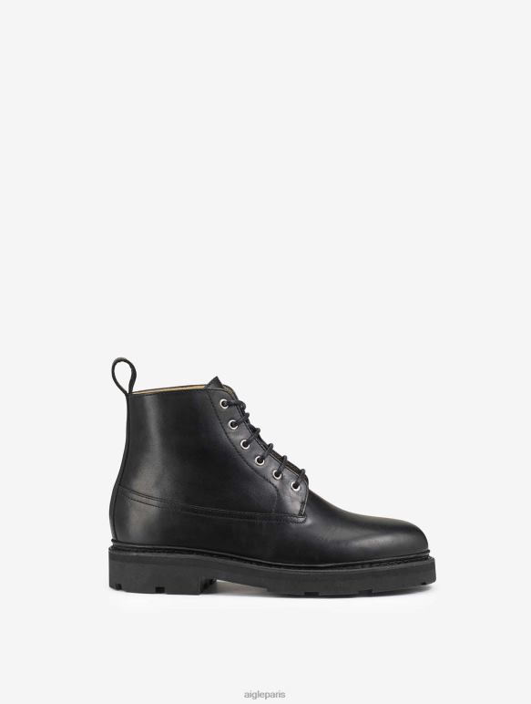 Hommes noir Aigle la desert boot en cuir cousu norvégien bottes 2F486306