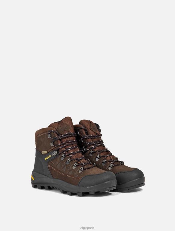 Hommes marron foncé Aigle bottines en croûte de cuir haute performance bottes 2F486321