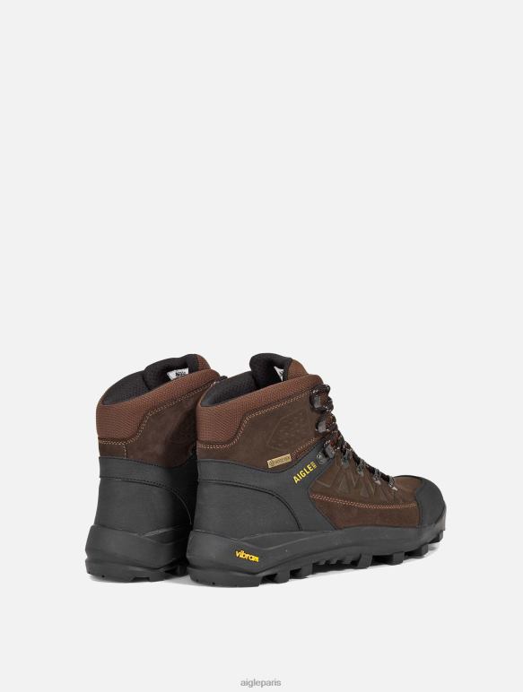 Hommes marron foncé Aigle bottines en croûte de cuir haute performance bottes 2F486321