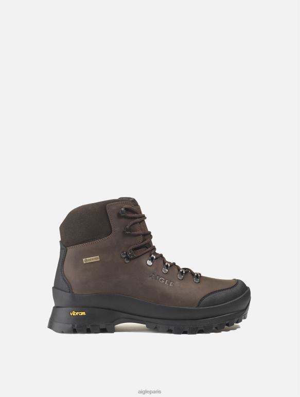 Hommes marron foncé Aigle bottines en cuir ultra techniques avec membrane gore-tex et semelle vibram bottes 2F486275