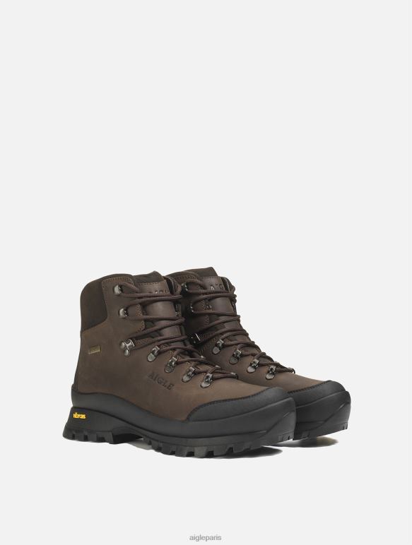 Hommes marron foncé Aigle bottines en cuir ultra techniques avec membrane gore-tex et semelle vibram bottes 2F486275